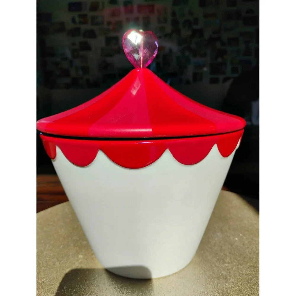Valentine Day Heart Lid Candy Jar Treat‎ Container Red White